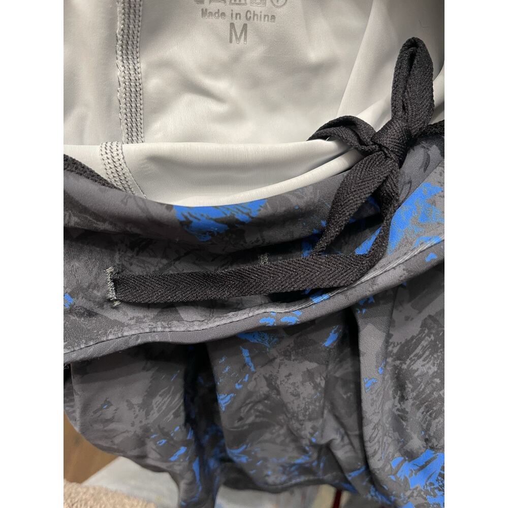 Anivivo Activewear Skort Leggings Medium Blue Black Abstract Print Capris - Picture 5 of 5